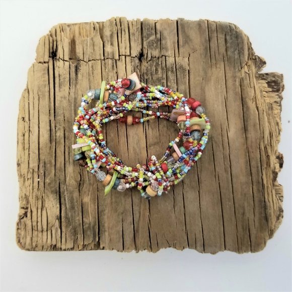 Colorful and Fun Multi Layer Beaded Bracelet - Picture 2 of 3